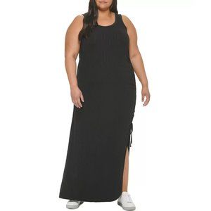 Calvin Klein Jeans Plus Size Cinched-Side Tank Dress - Black